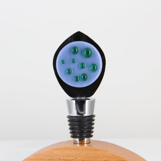 Decorative Wine Stopper with Turquoise and Aqua Glass Accents