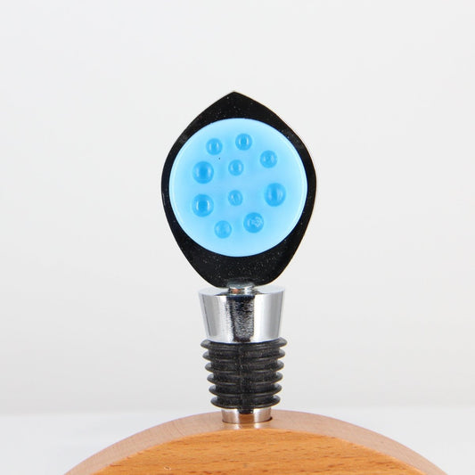 Decorative Wine Stopper with Turquoise Glass Accents
