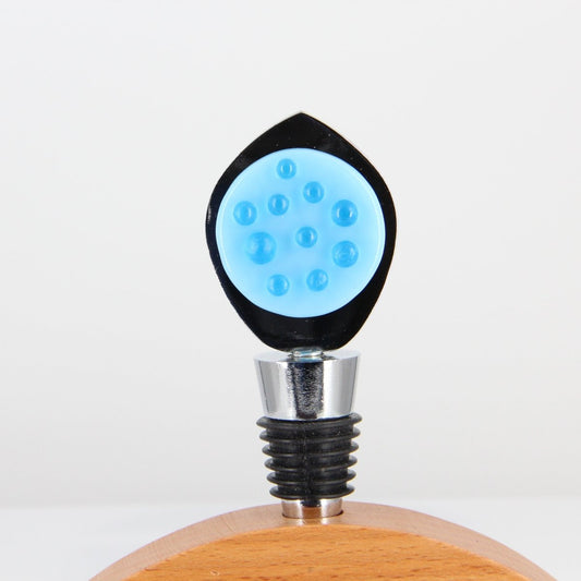 Decorative Wine Stopper with Turquoise Glass Accents