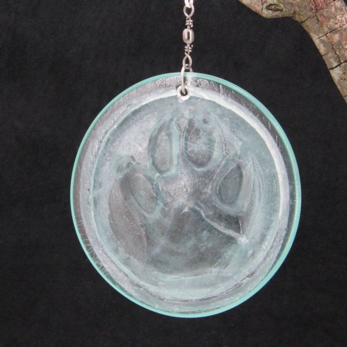 Dog Paw Print Suncatcher from Upcycled Wine Bottle