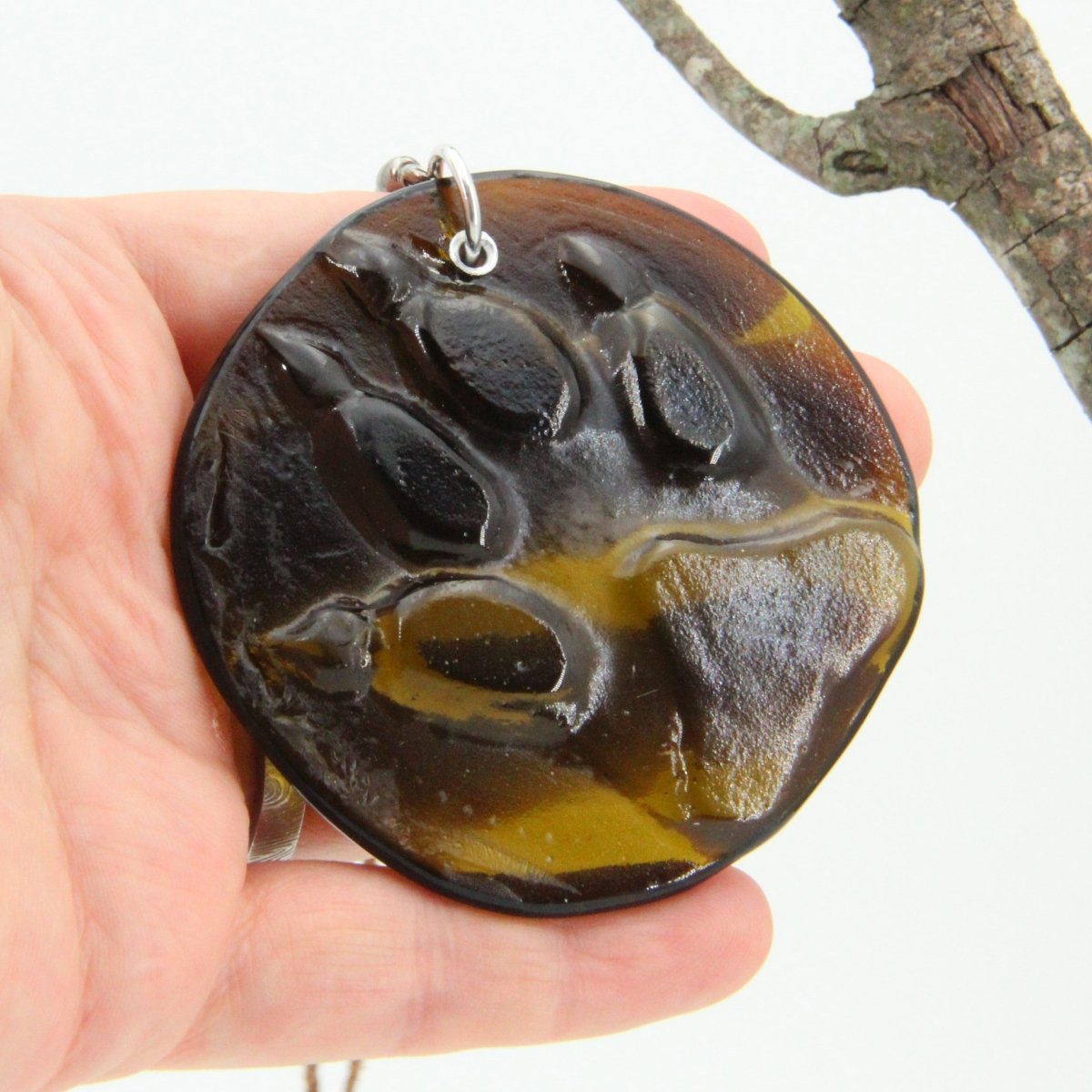 Dog Paw Print Suncatcher from Upcycled Wine Bottle