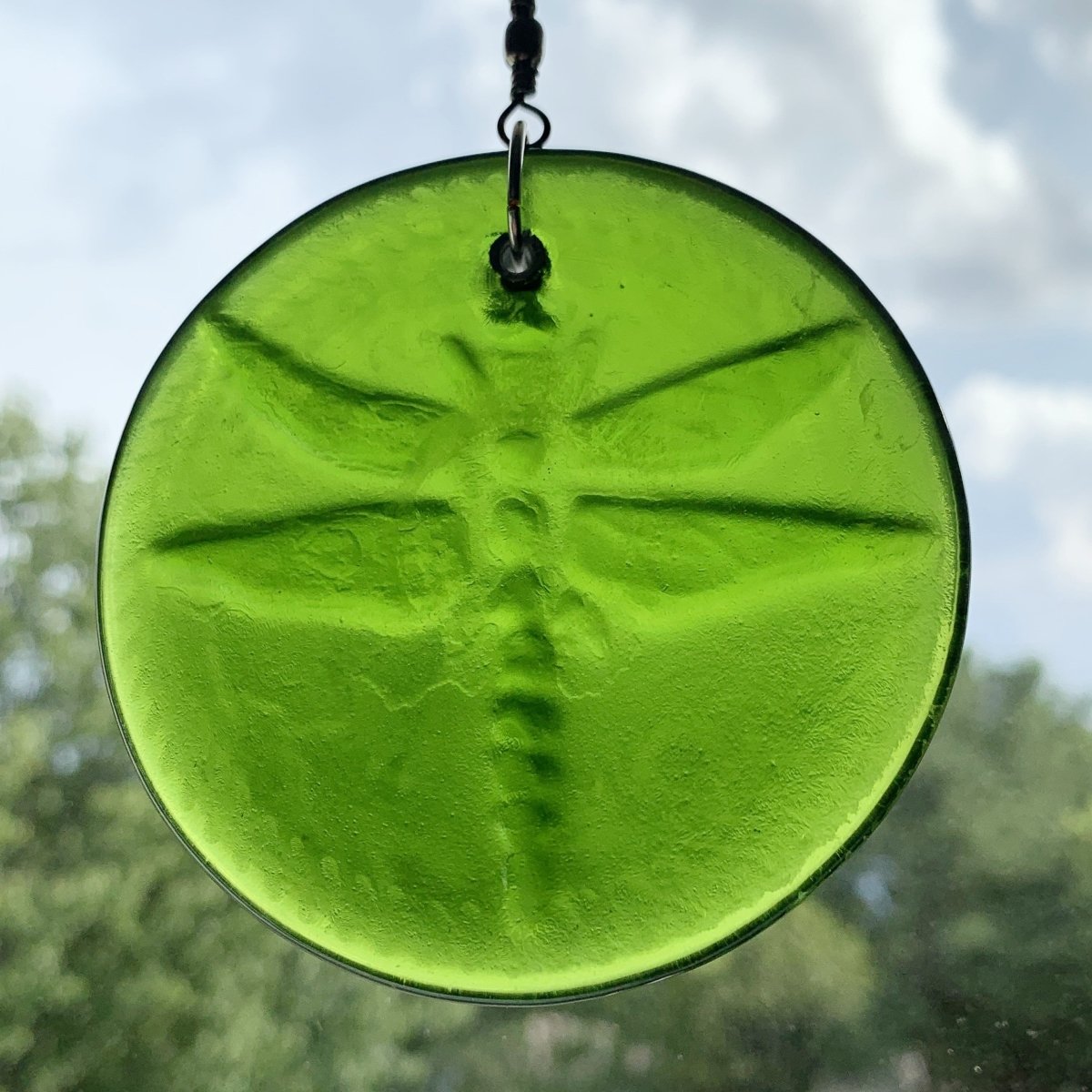 Dragonfly Suncatcher from an Upcycled Wine Bottle