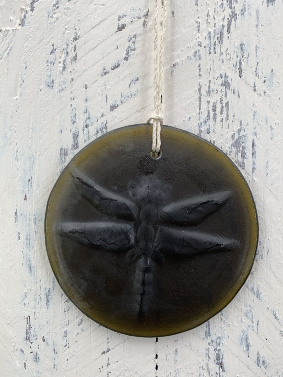 Dragonfly Suncatcher from an Upcycled Wine Bottle, Gift for Wine Lover, Recycled Glassware Art, Eco Friendly Gift, Sustainable Artwork
