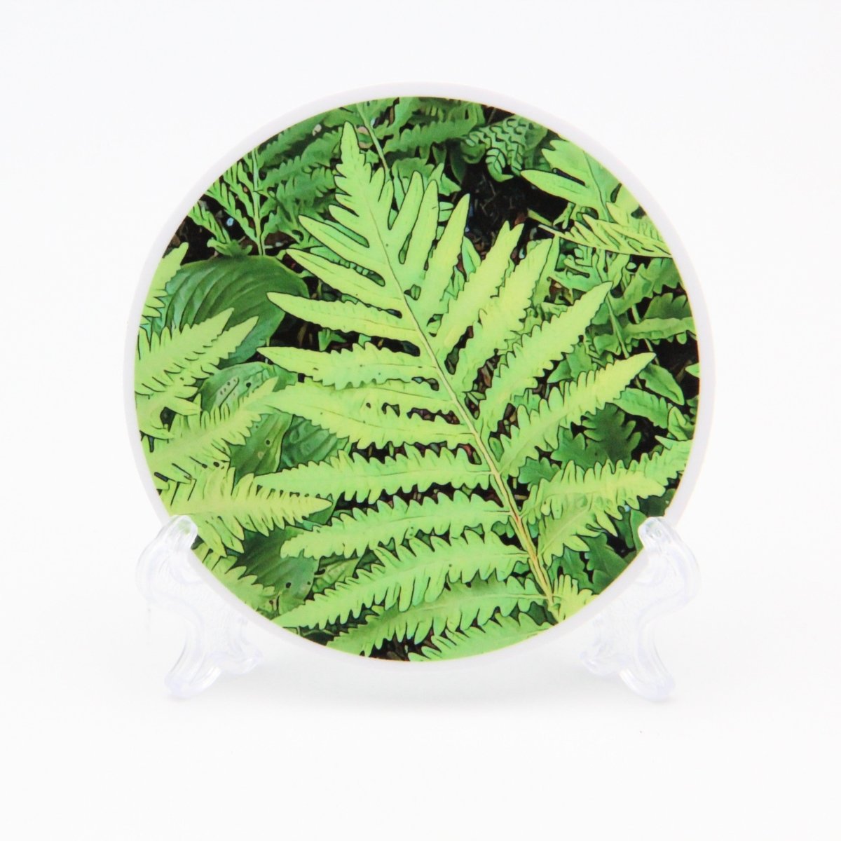 Fern Frond 3 inch Round Premium Vinyl Sticker