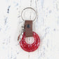 Glass and Leather Keychain