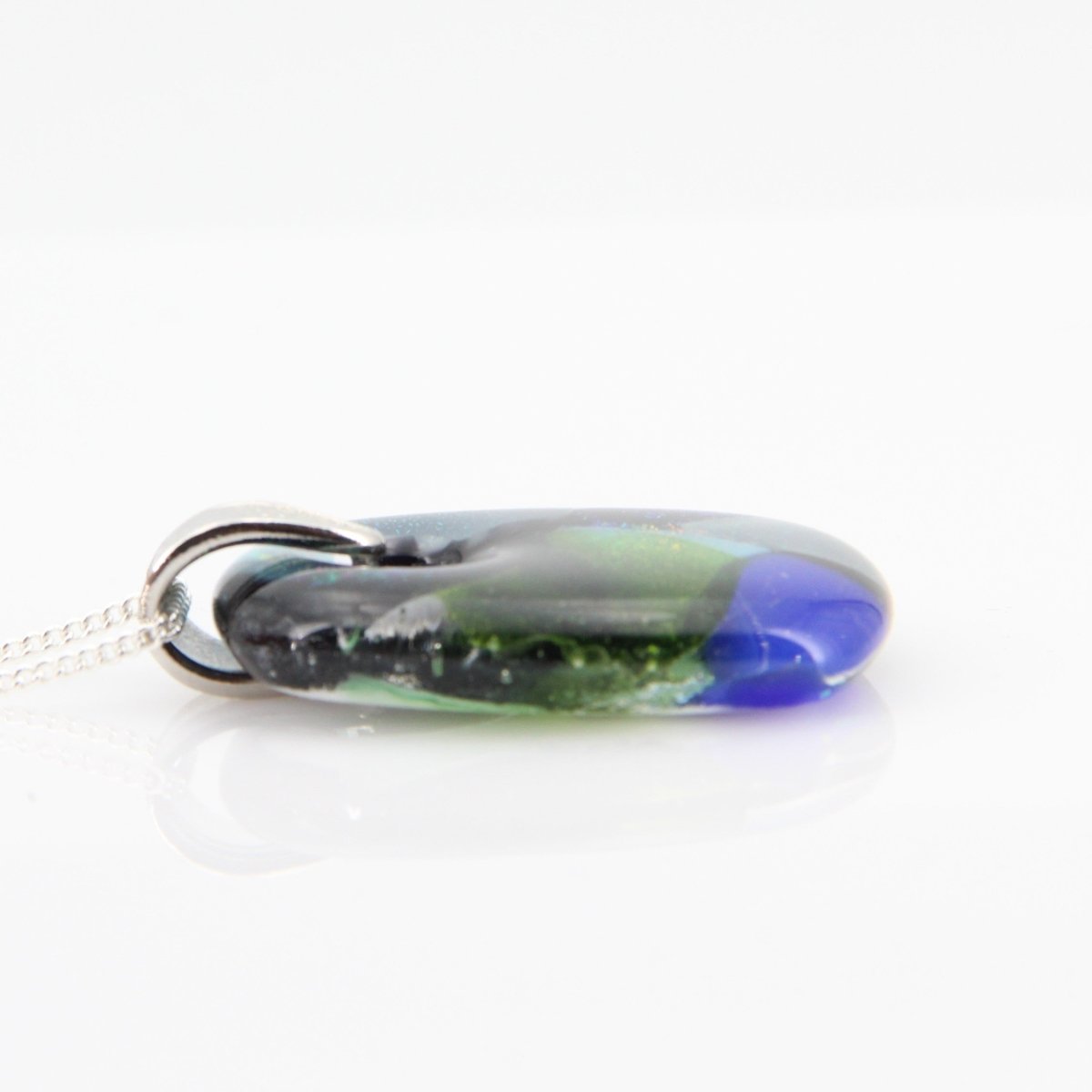 Green and Blue Dichroic Glass Pendant