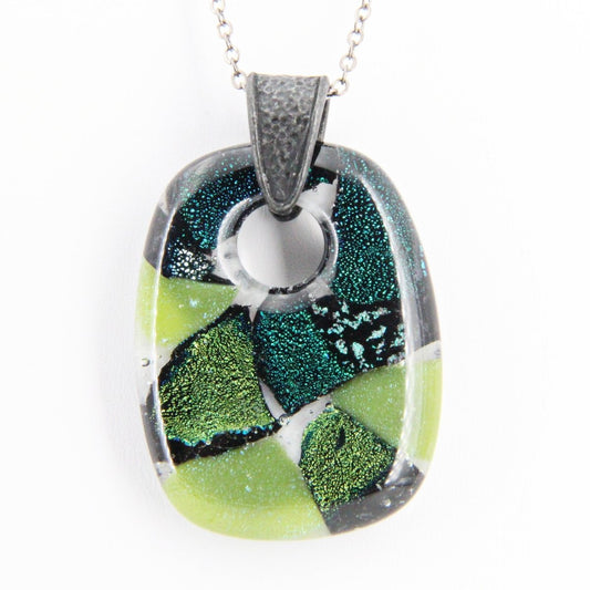 Green Dichroic Glass Pendant
