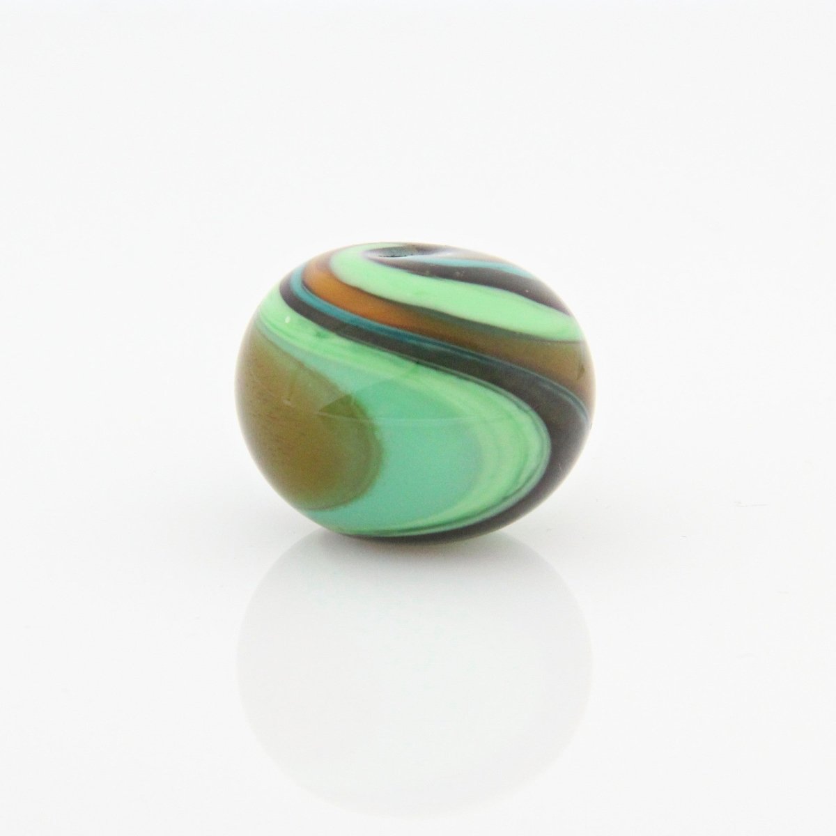Green Striped Statement Bead - Handmade Glass Lampwork, Unique Focal Bead for Pendant, Suncatcher, or Home Decorating