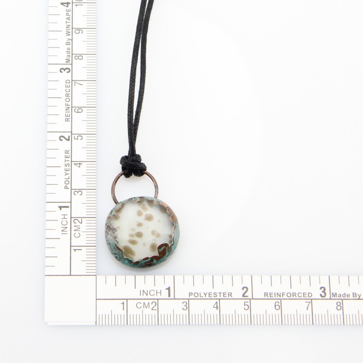 Handmade Glass Cabochon | Copper Electroformed Pendant with Antique Patina