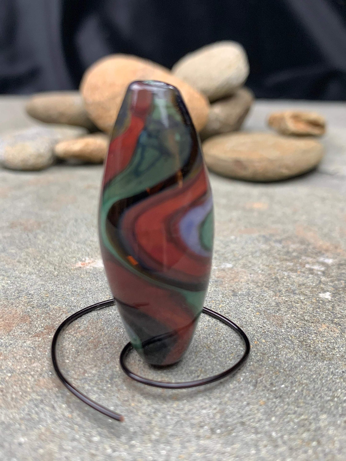 Handmade Multicolored Glass Lampwork Focal Gravity Bead | One of a Kind Art Glass | Statement Bead for Pendant