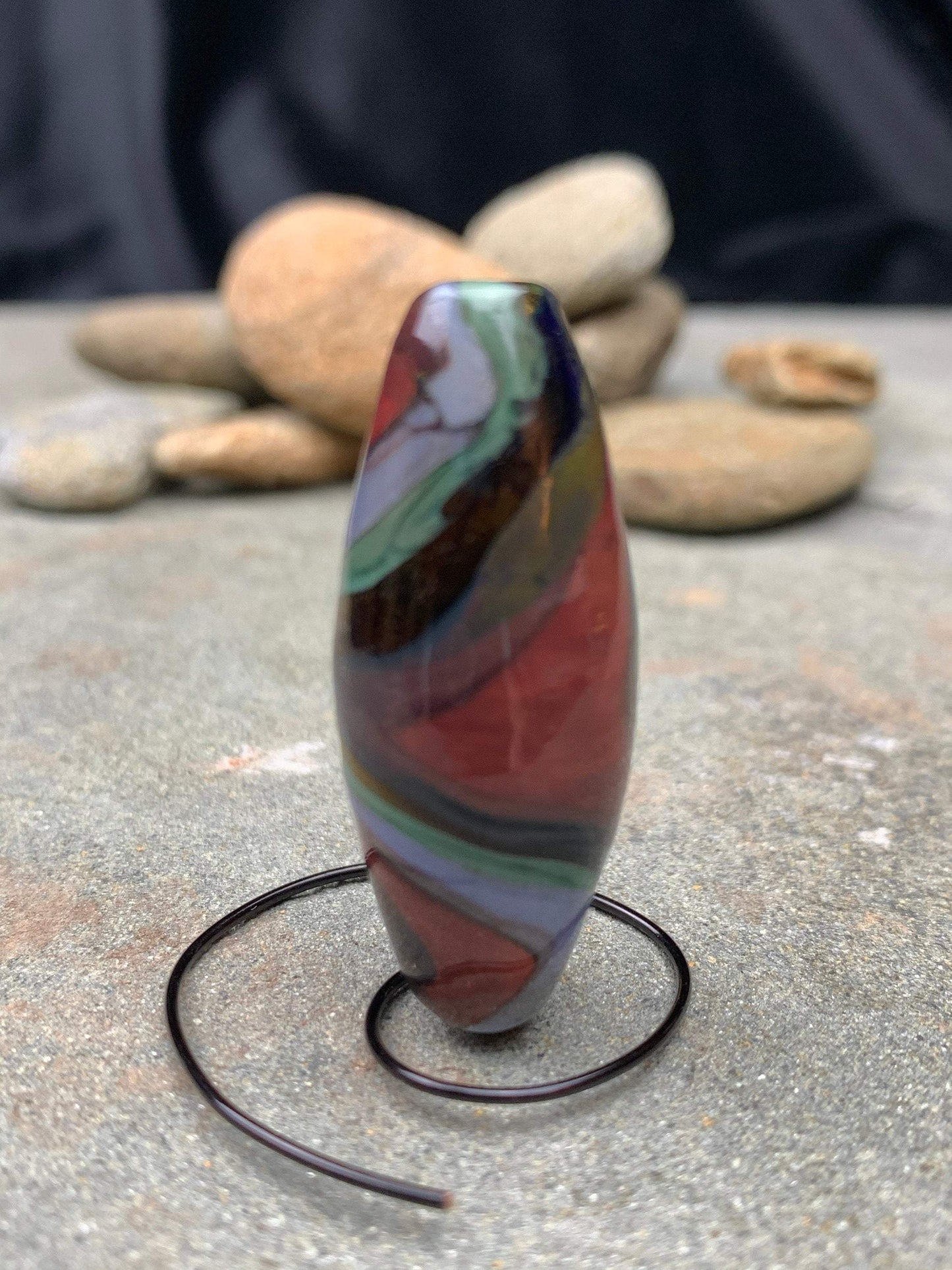 Handmade Multicolored Glass Lampwork Focal Gravity Bead | One of a Kind Art Glass | Statement Bead for Pendant