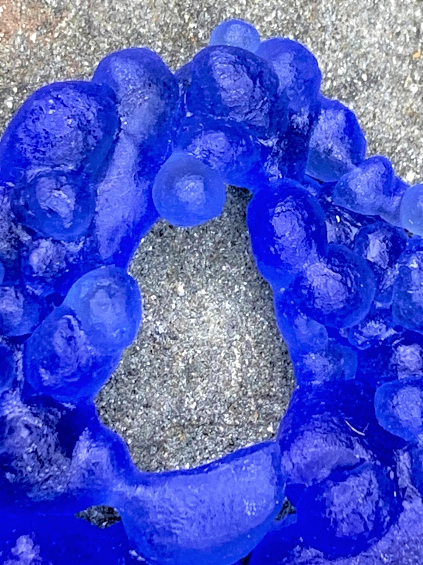 Upcycled Glass Jewelry, Blue Statement Pendant Necklace, Recycled Glass, Gift for Wine Lover, Glass Bottle Art