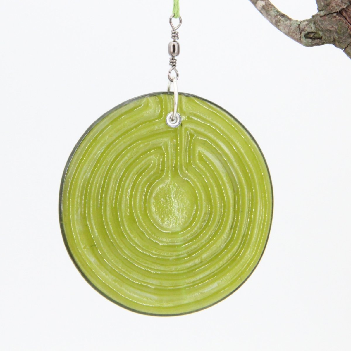 Labyrinth Suncatcher from an Upcycled Wine Bottle