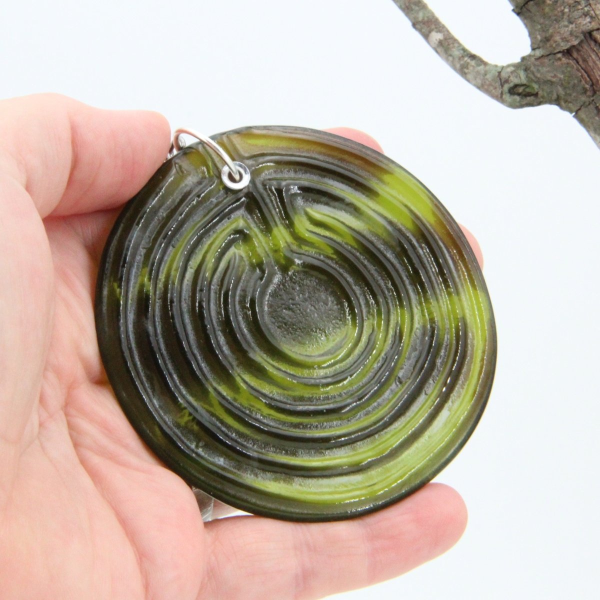 Labyrinth Suncatcher from an Upcycled Wine Bottle