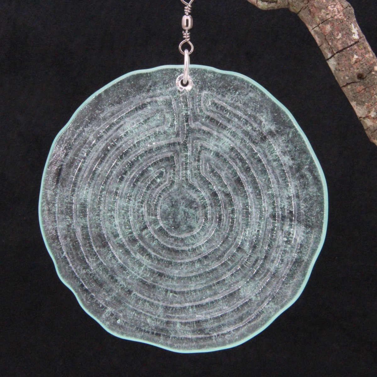 Labyrinth Suncatcher from an Upcycled Wine Bottle