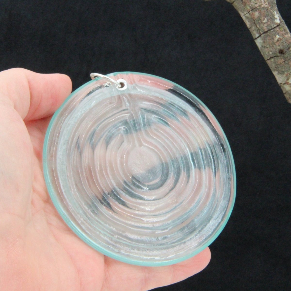 Labyrinth Suncatcher from an Upcycled Wine Bottle