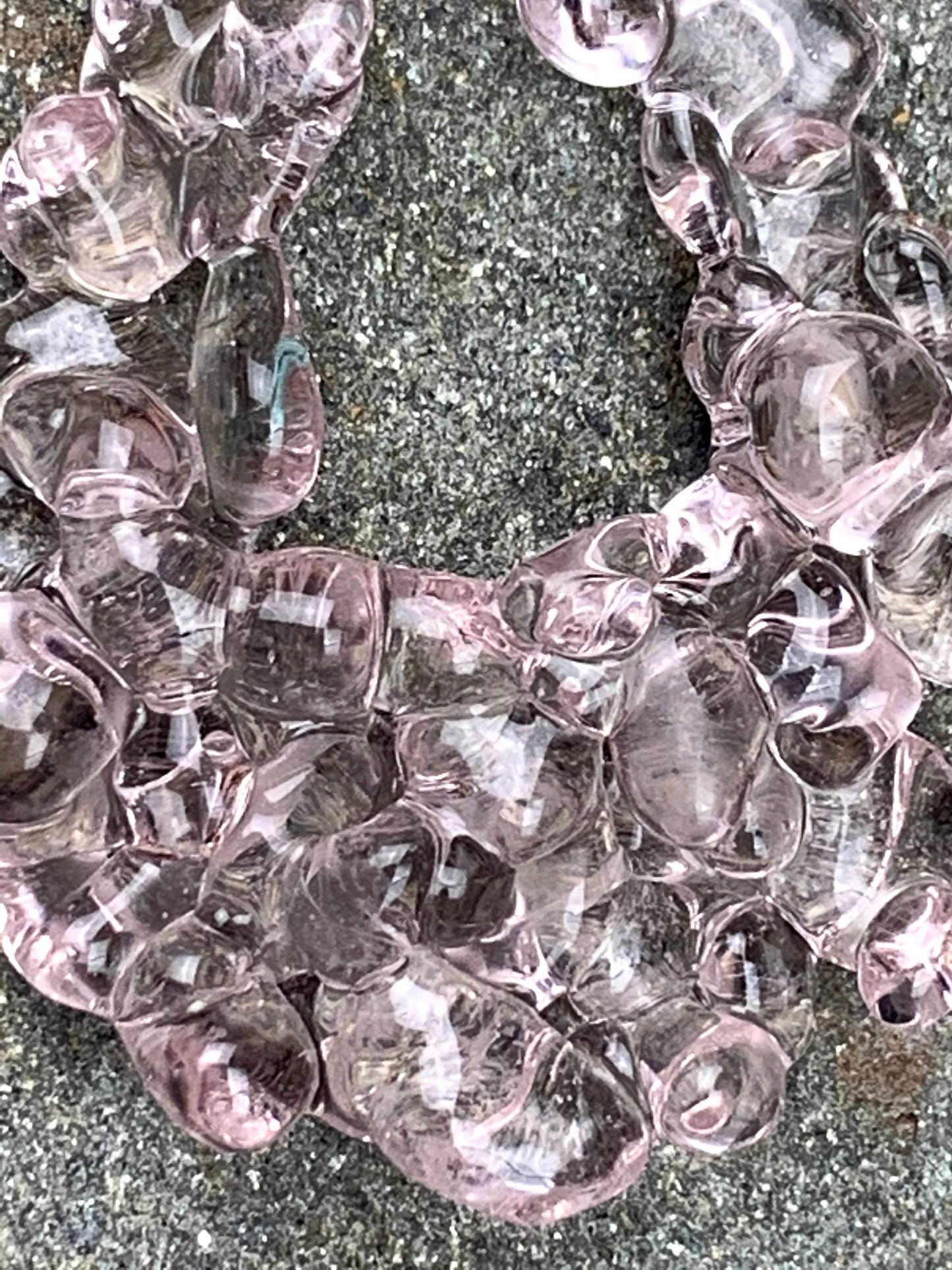 Upcycled Glass Jewelry, Pink Statement Pendant Necklace, Recycled Glass, Gift for Wine Lover, Glass Bottle Art