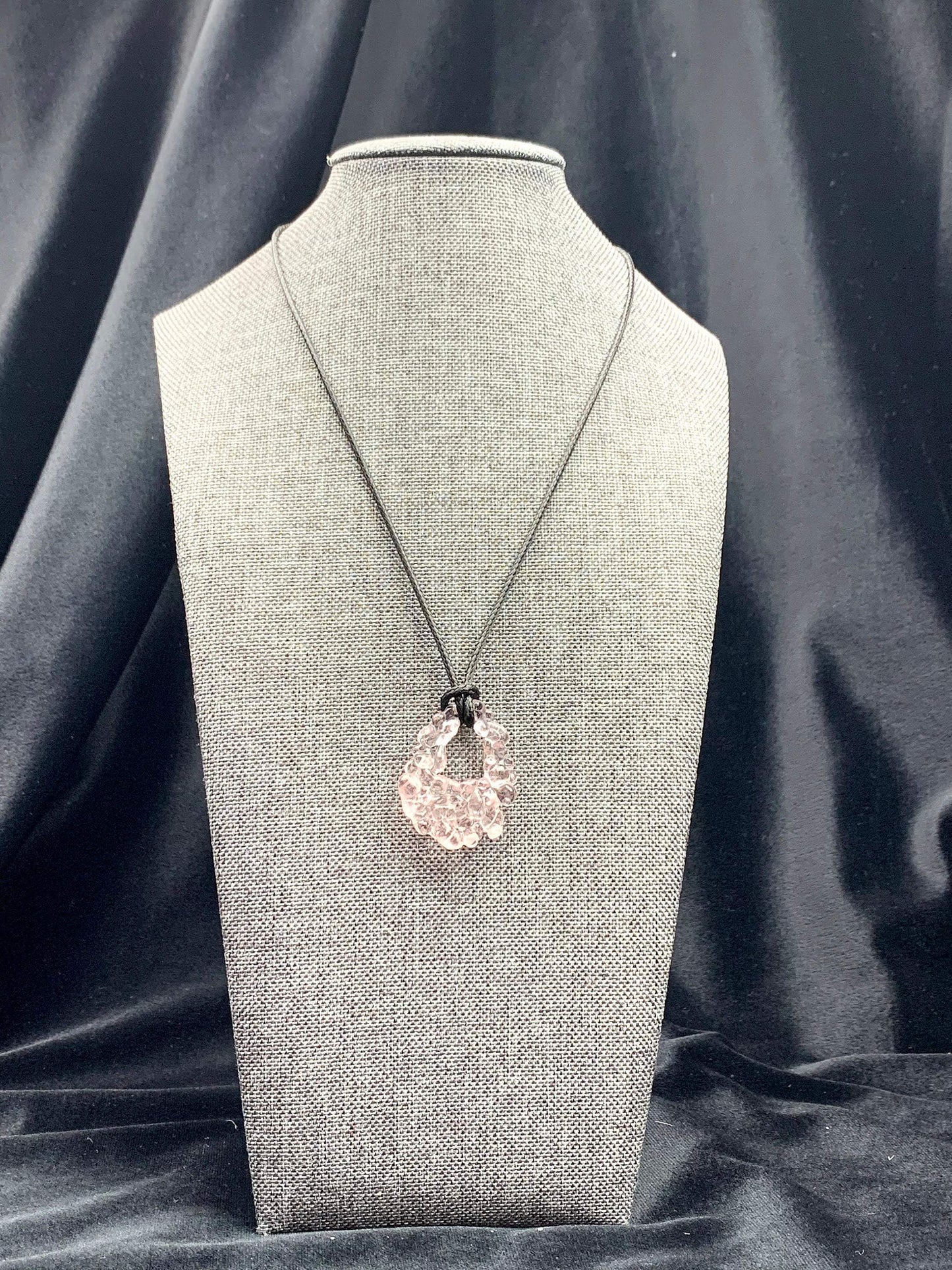 Upcycled Glass Jewelry, Pink Statement Pendant Necklace, Recycled Glass, Gift for Wine Lover, Glass Bottle Art