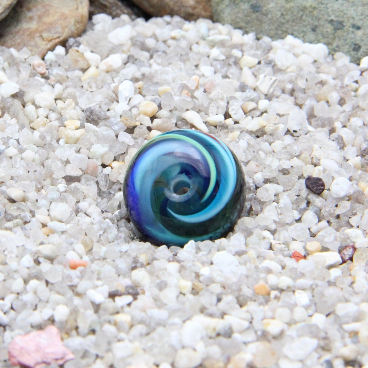 Multicolor Striped Statement Bead - Handmade Glass Lampwork, Unique Focal Bead for Pendant, Suncatcher, or Home Decorating