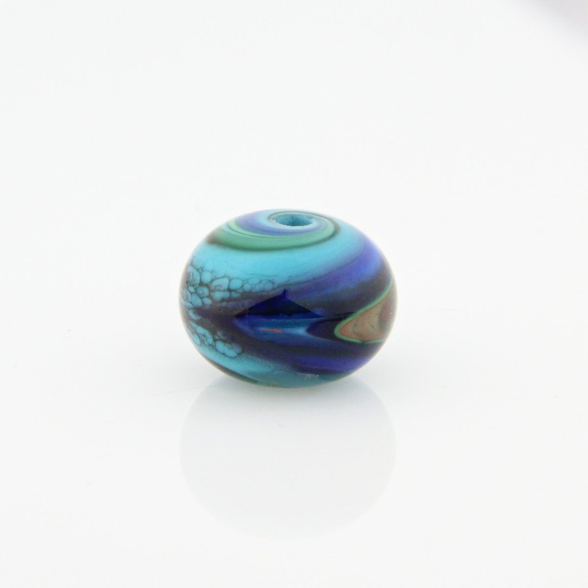 Multicolor Striped Statement Bead - Handmade Glass Lampwork, Unique Focal Bead for Pendant, Suncatcher, or Home Decorating