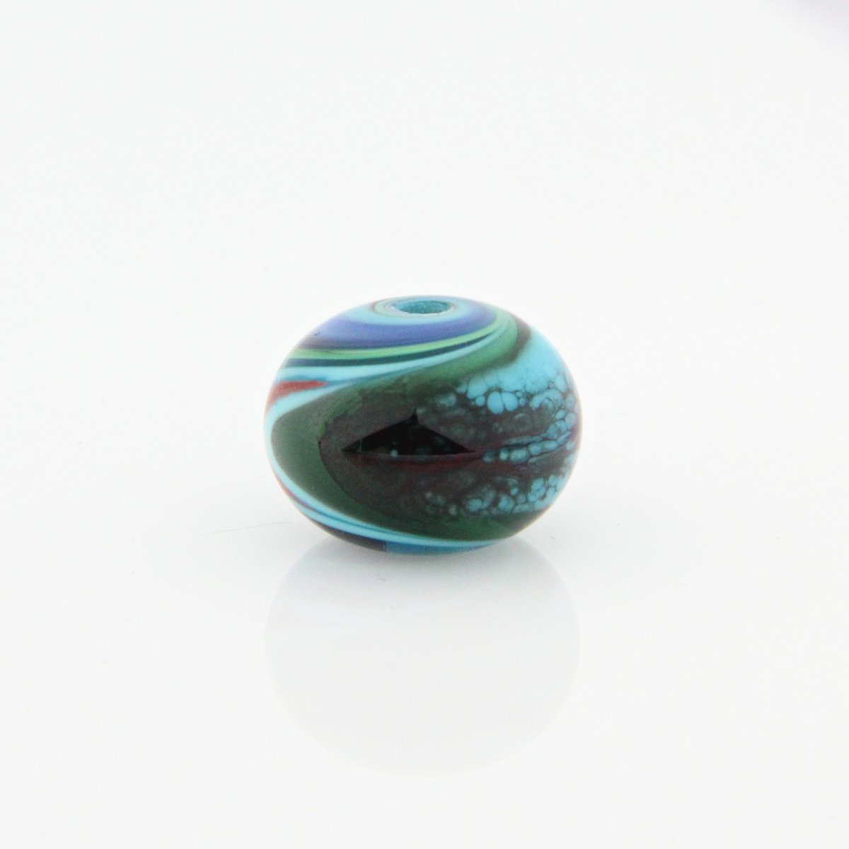 Multicolor Striped Statement Bead - Handmade Glass Lampwork, Unique Focal Bead for Pendant, Suncatcher, or Home Decorating