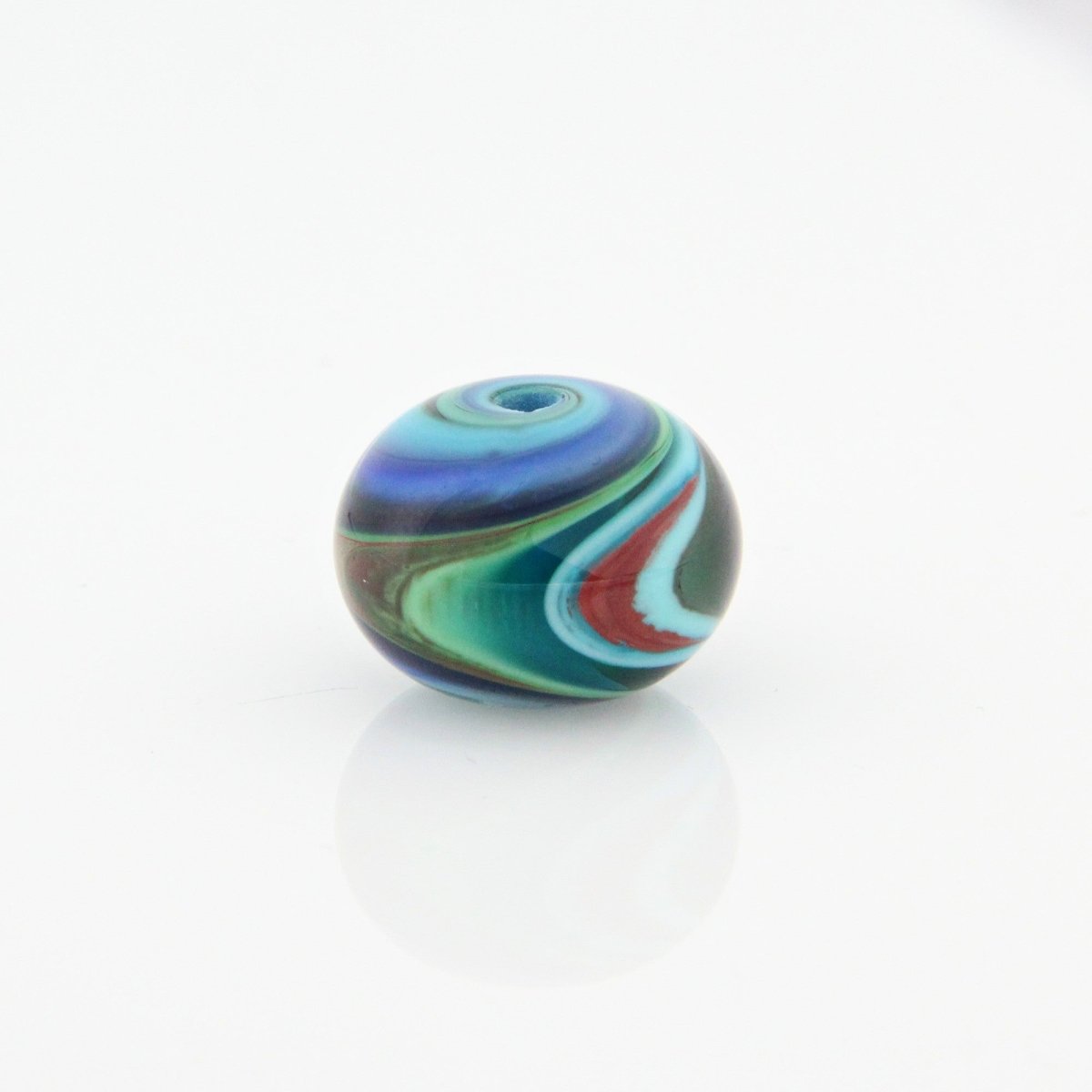 Multicolor Striped Statement Bead - Handmade Glass Lampwork, Unique Focal Bead for Pendant, Suncatcher, or Home Decorating