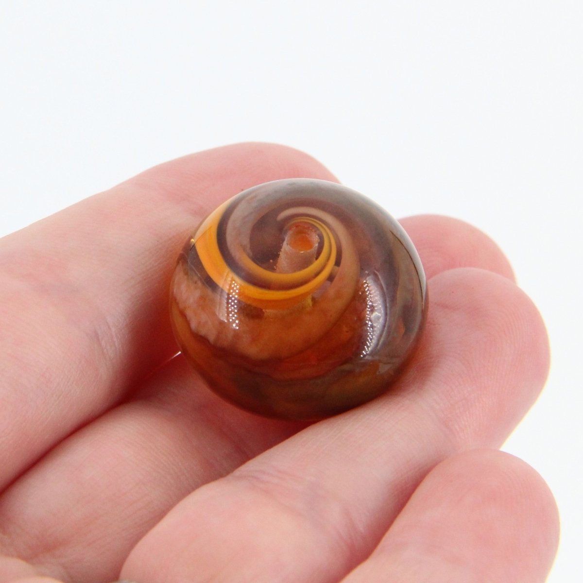 Orange Striped Statement Bead - Handmade Glass Lampwork, Unique Focal Bead for Pendant, Suncatcher, or Home Decorating