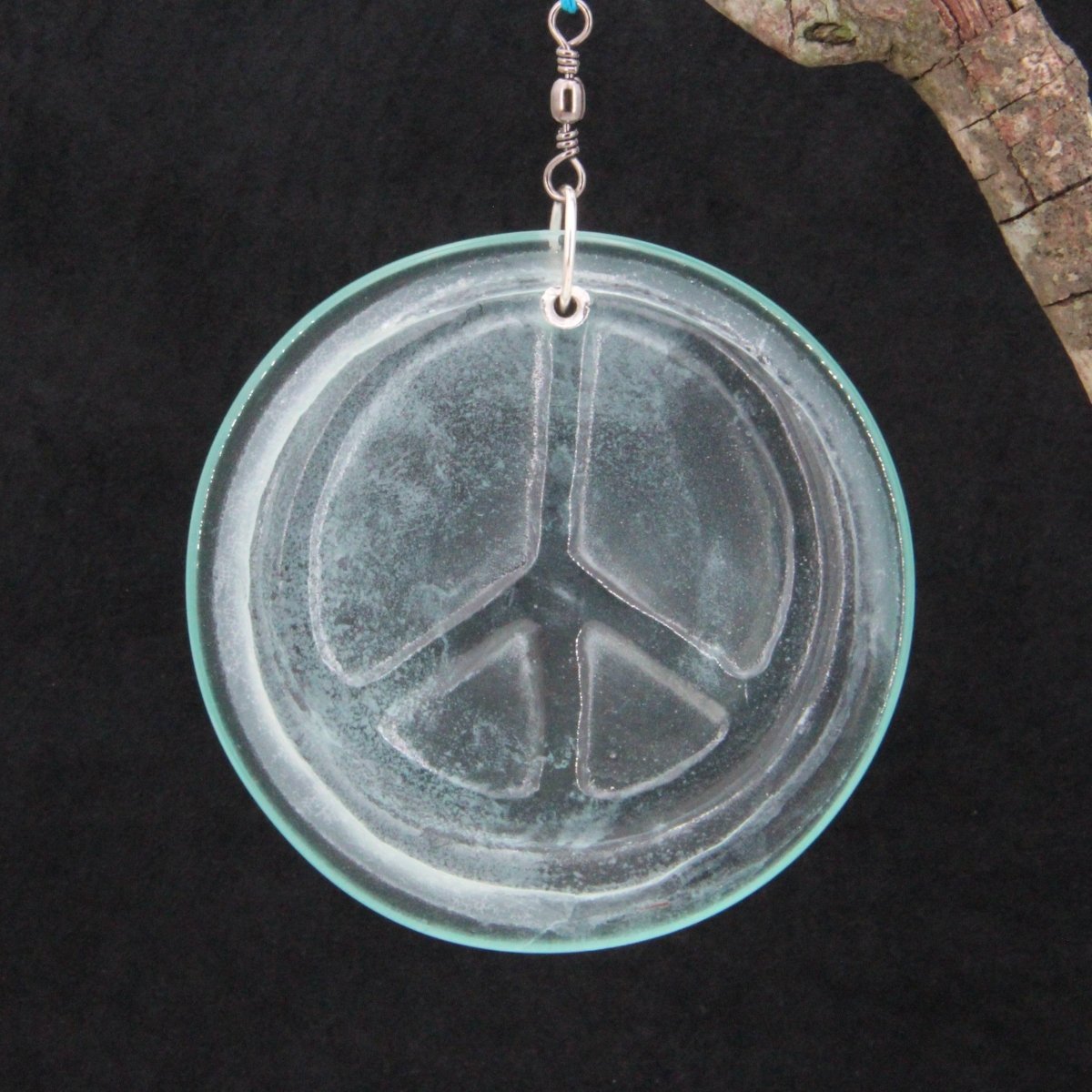 Peace Symbol Suncatcher from Upcycled Wine Bottle