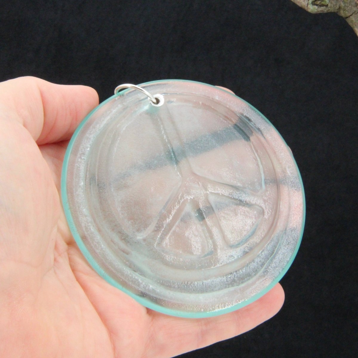 Peace Symbol Suncatcher from Upcycled Wine Bottle