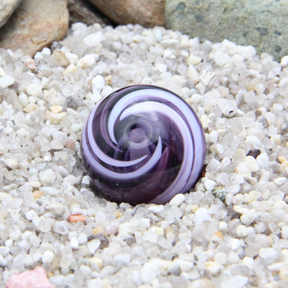 Pink and Purple Striped Statement Bead - Handmade Glass Lampwork, Unique Focal Bead for Pendant, Suncatcher, or Home Decorating