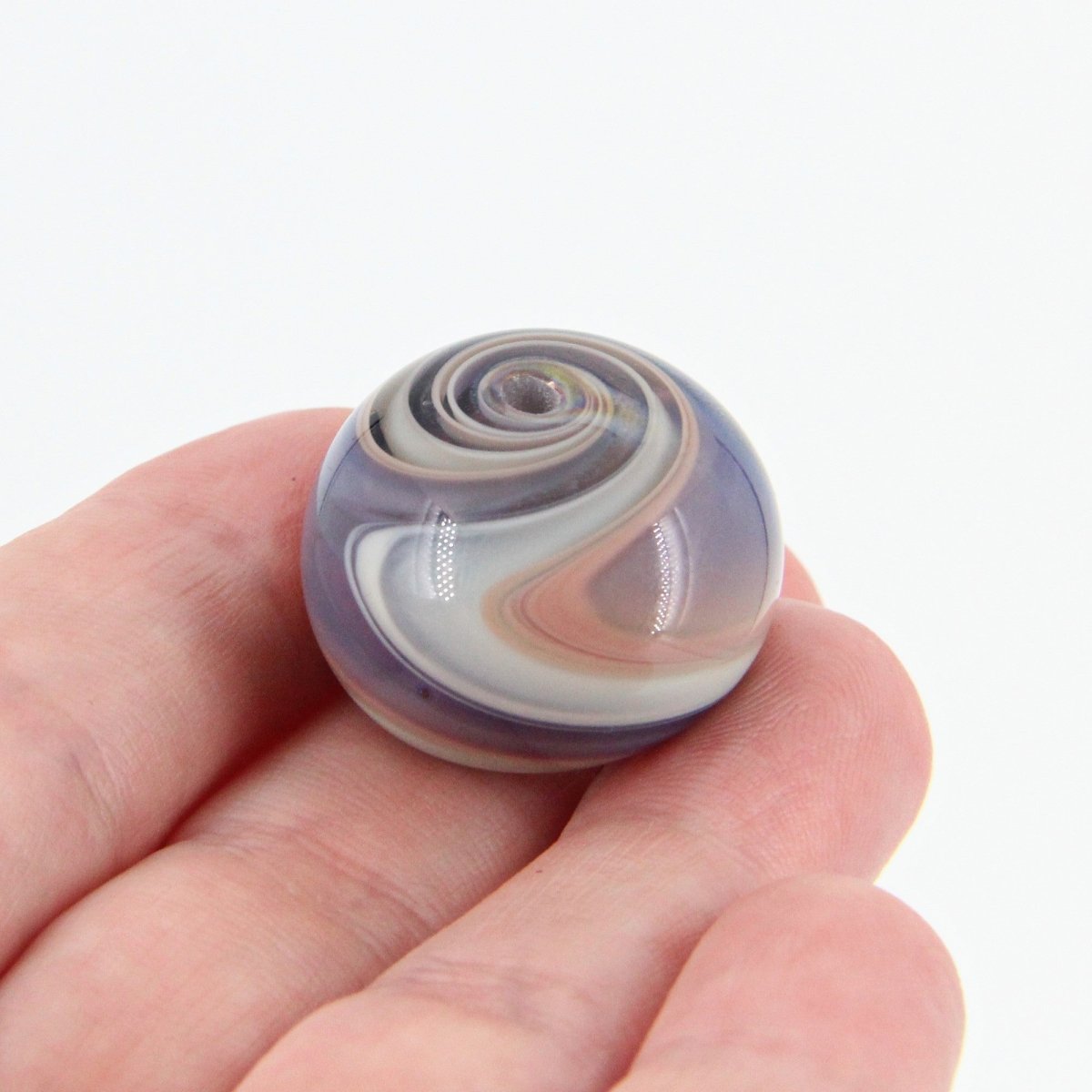 Purple and Pink Striped Statement Bead - Handmade Glass Lampwork, Unique Focal Bead for Pendant, Suncatcher, or Home Decorating