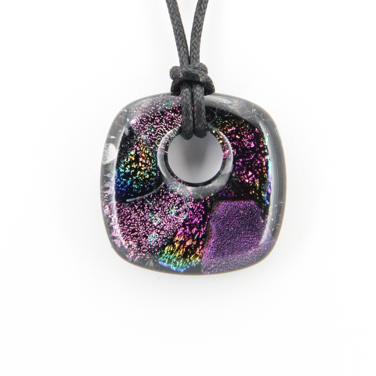Purple and Rainbow Dichroic Glass Pendant