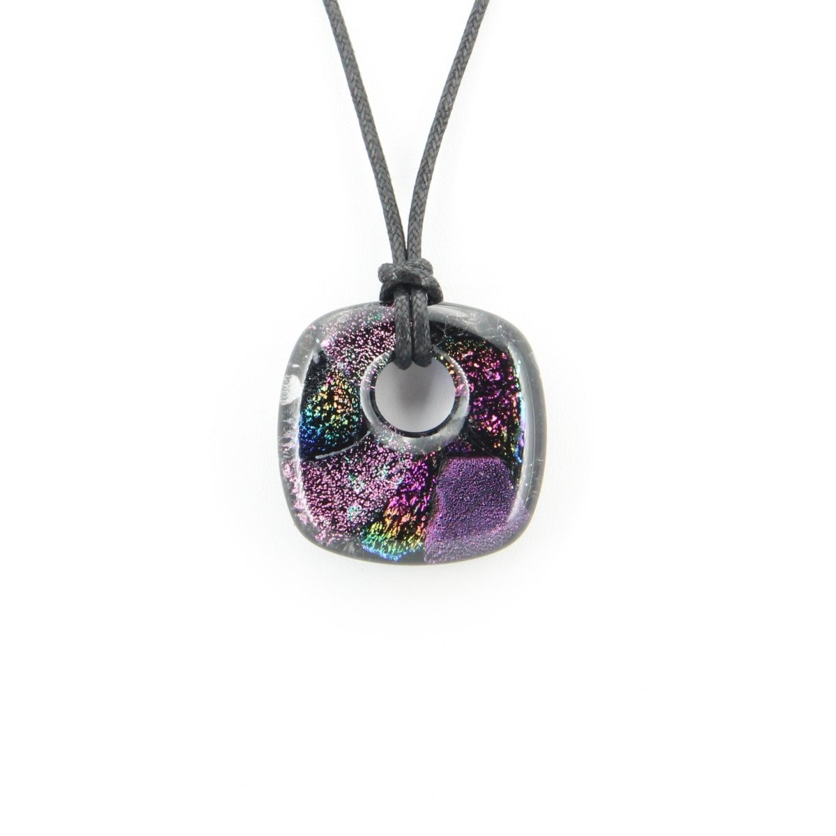 Purple and Rainbow Dichroic Glass Pendant