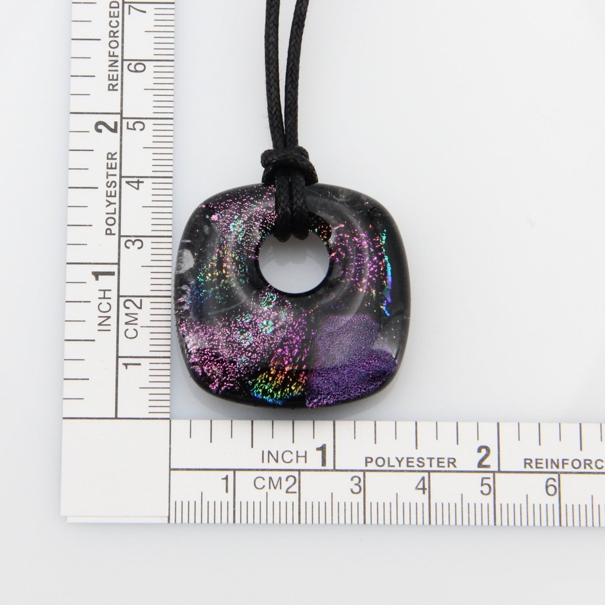 Purple and Rainbow Dichroic Glass Pendant