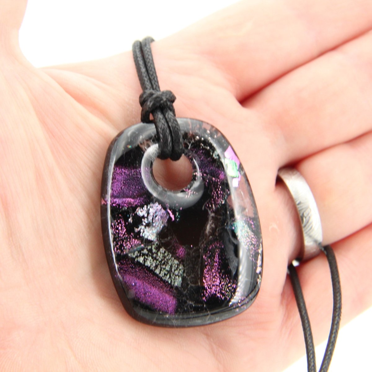Purple Dichroic Glass Pendant