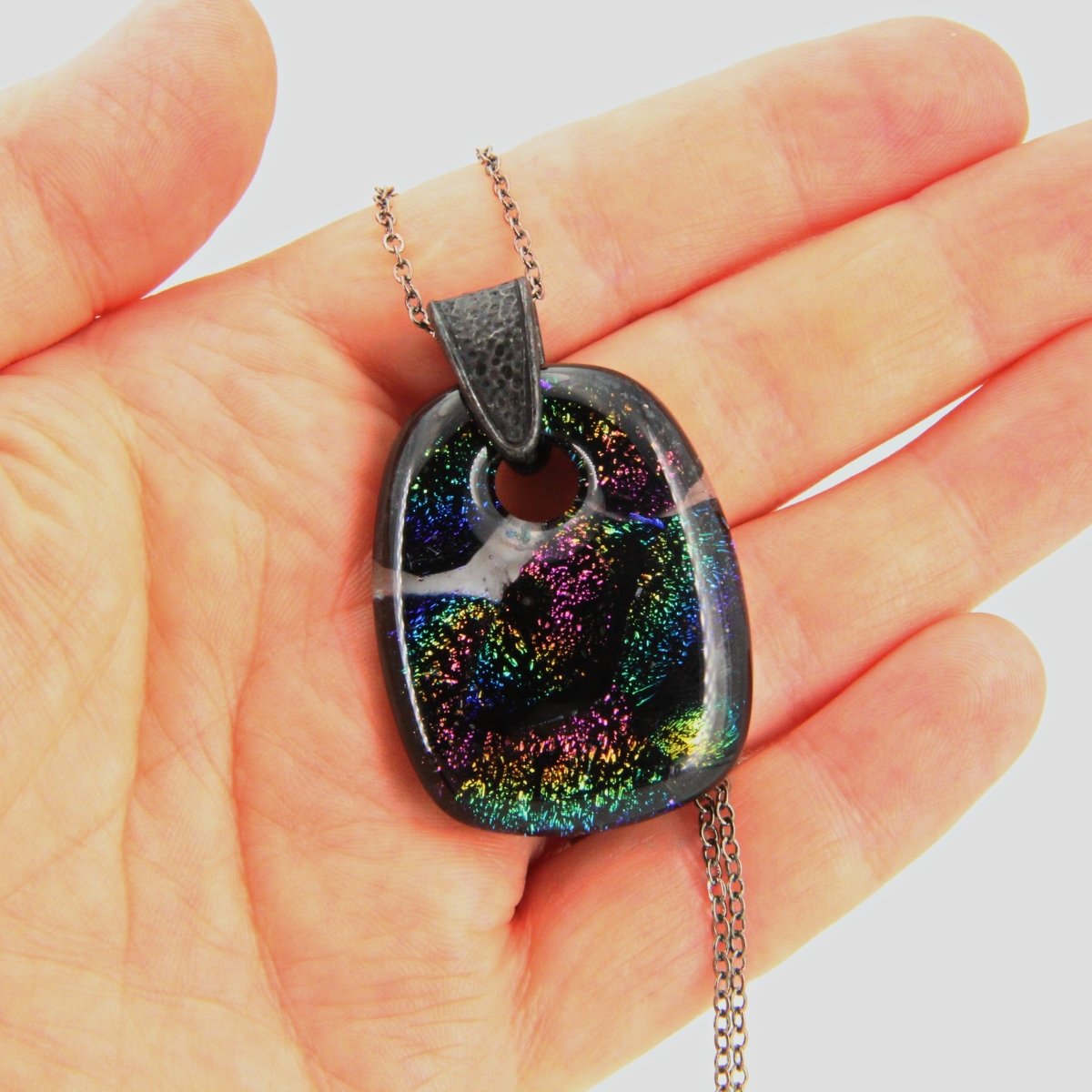 Rainbow Dichroic Glass Pendant