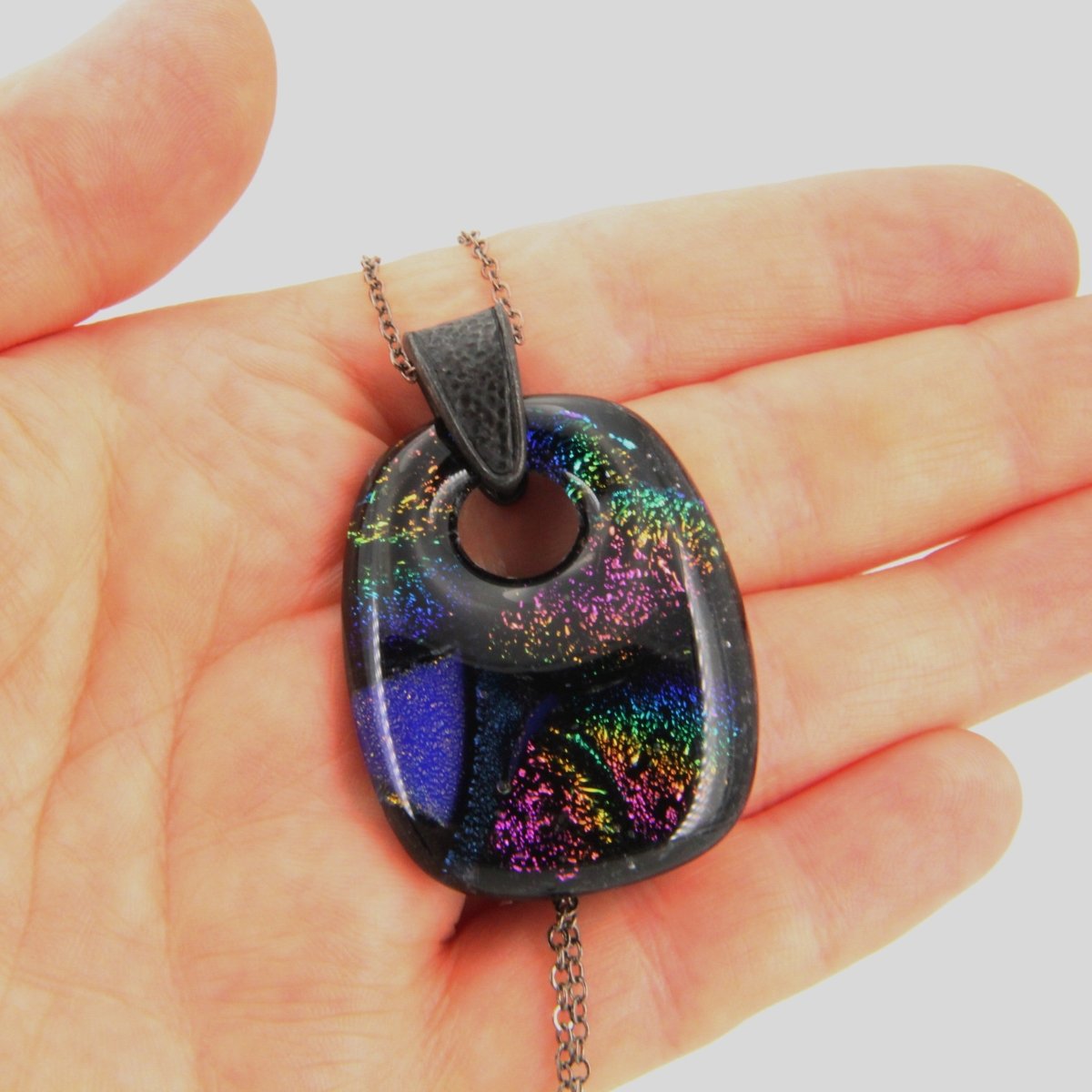Rainbow Dichroic Glass Pendant