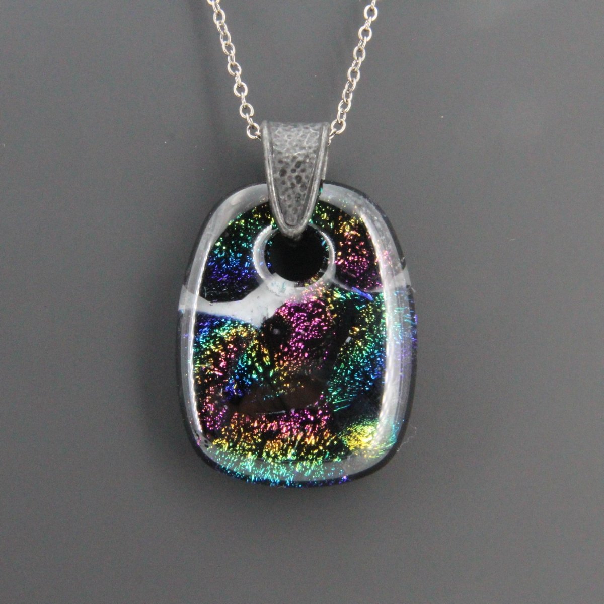 Rainbow Dichroic Glass Pendant