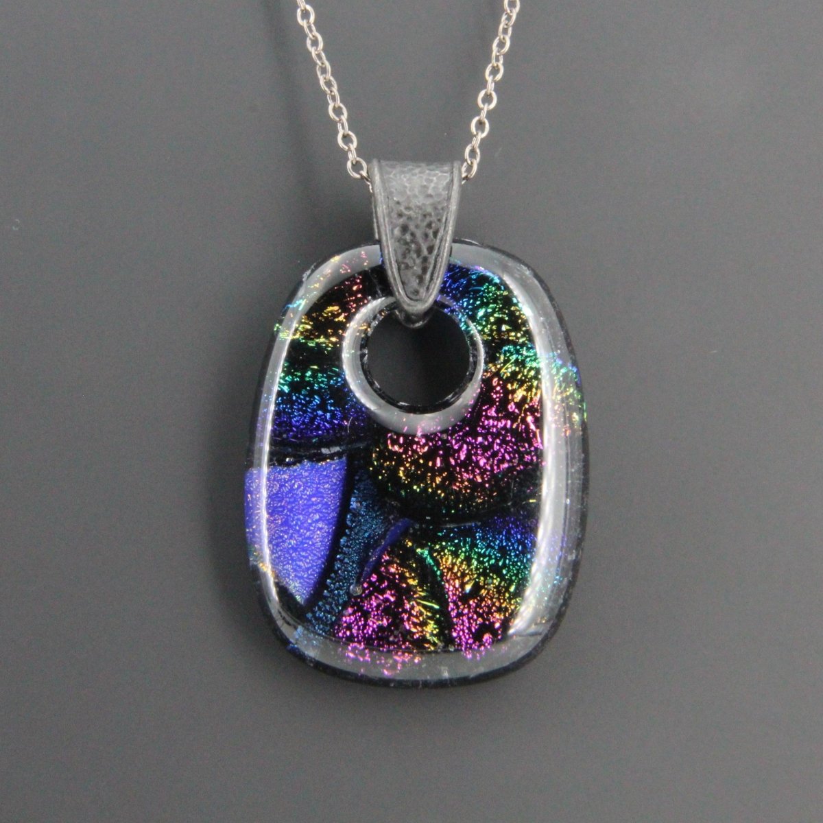 Rainbow Dichroic Glass Pendant