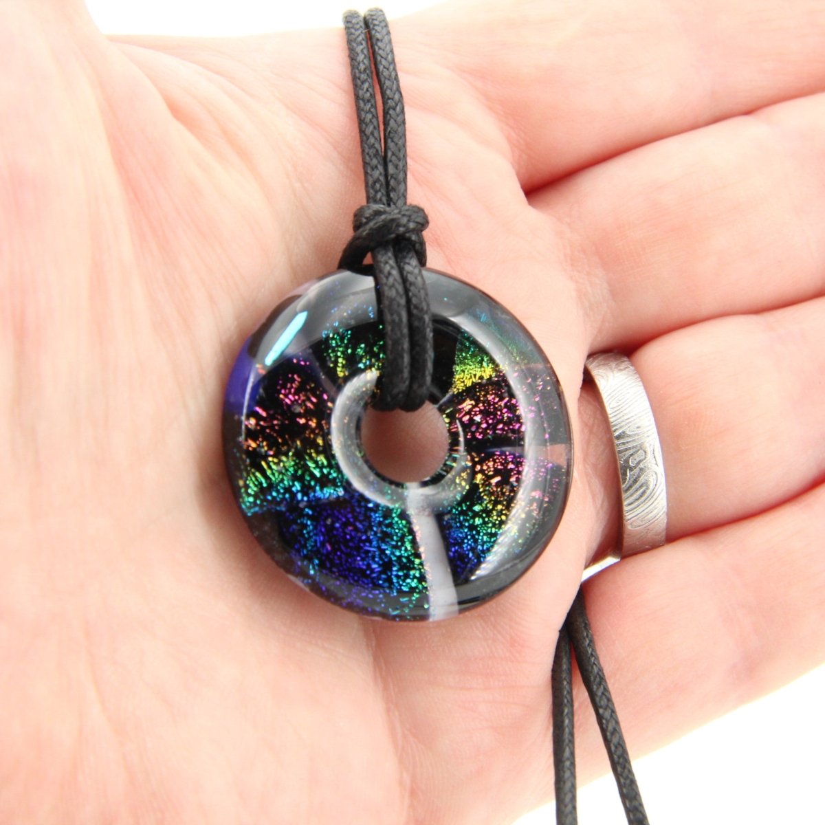 Rainbow Dichroic Glass Pendant