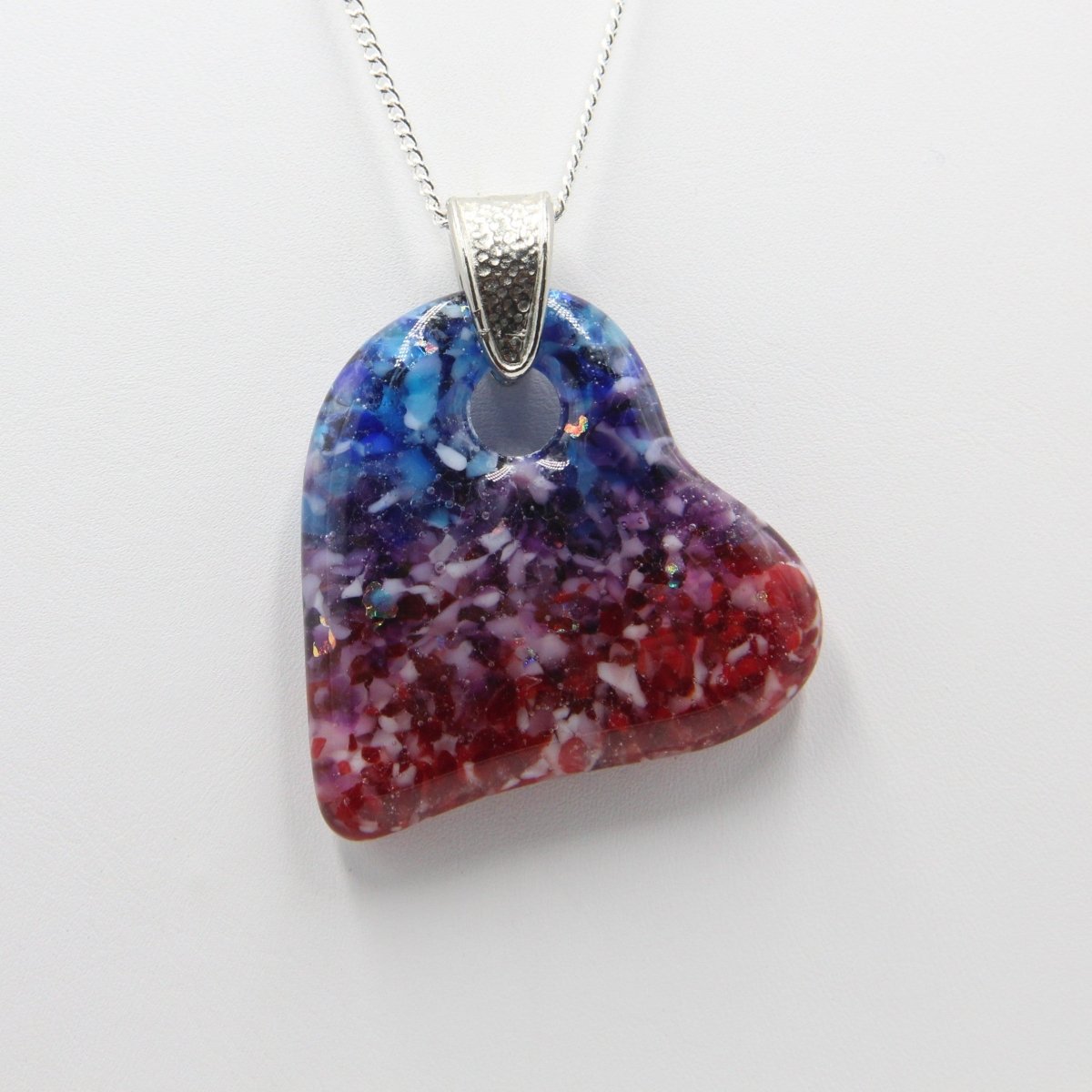 Rainbow Frit Heart Pendant