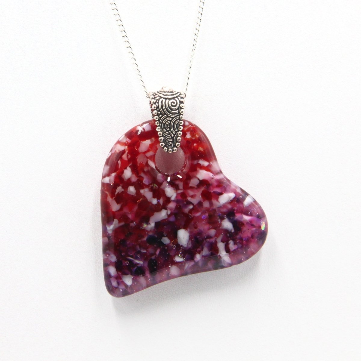 Rainbow Frit Heart Pendant