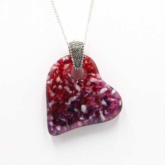 Rainbow Frit Heart Pendant