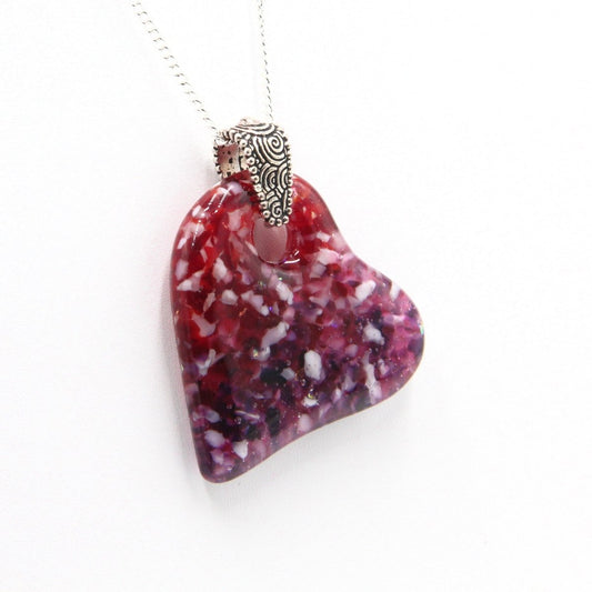 Rainbow Frit Heart Pendant