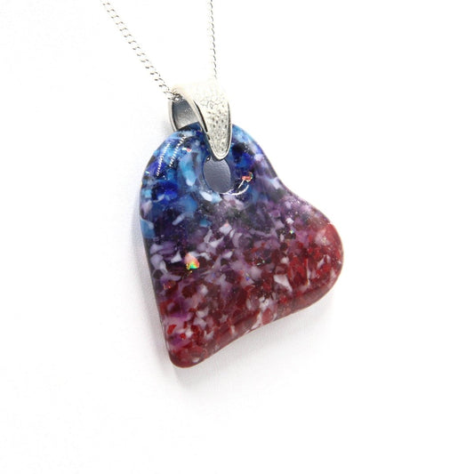 Rainbow Frit Heart Pendant