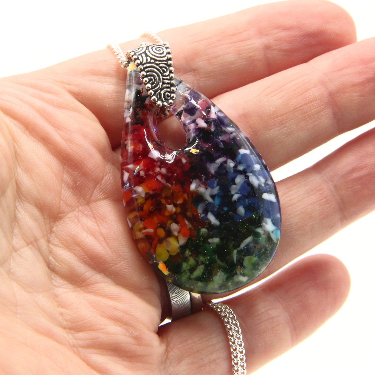 Rainbow Frit Pendant