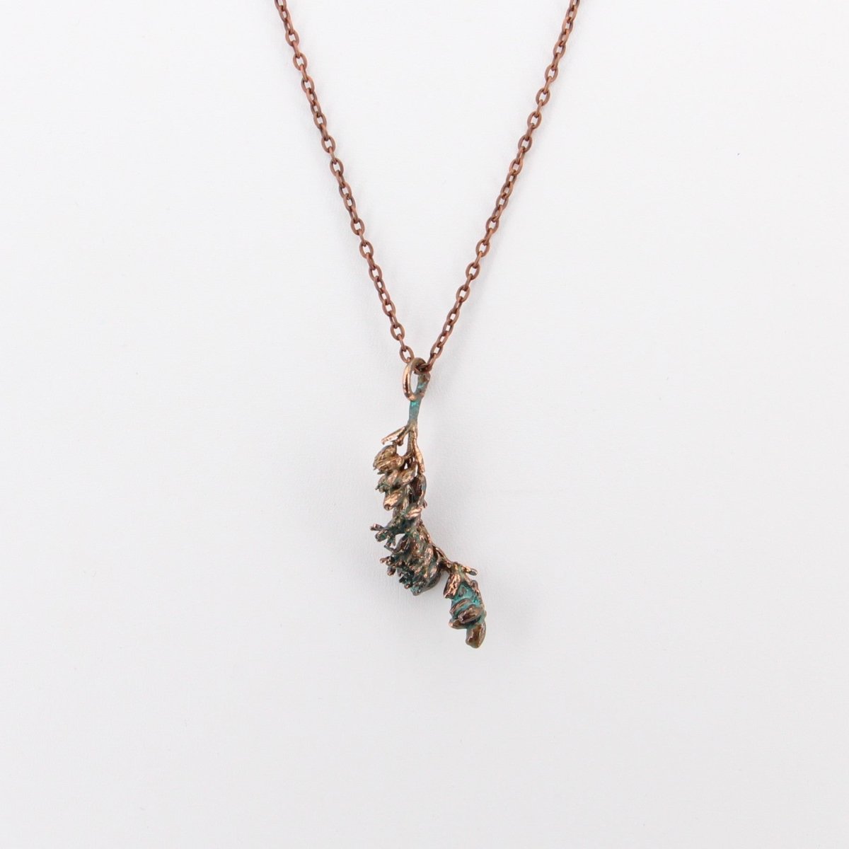 Real Plant Jewelry, Goldenrod Flower Sprig, Solidago rugosa, Copper Electroformed Pendant with Antique Patina, Gift for Nature Lover