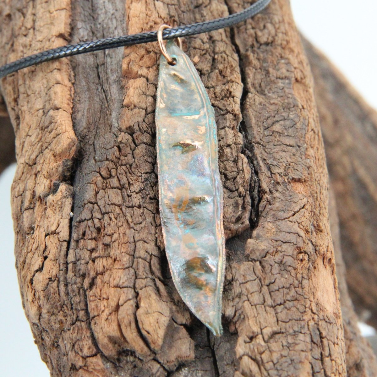 Real Plant Jewelry, Redbud Tree Seed Pod, Cercis canadensis, Copper Electroformed Pendant with Antique Patina, Gift for Nature Lover