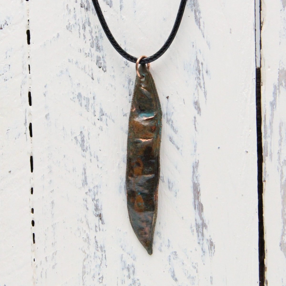 Real Plant Jewelry, Redbud Tree Seed Pod, Cercis canadensis, Copper Electroformed Pendant with Antique Patina, Gift for Nature Lover