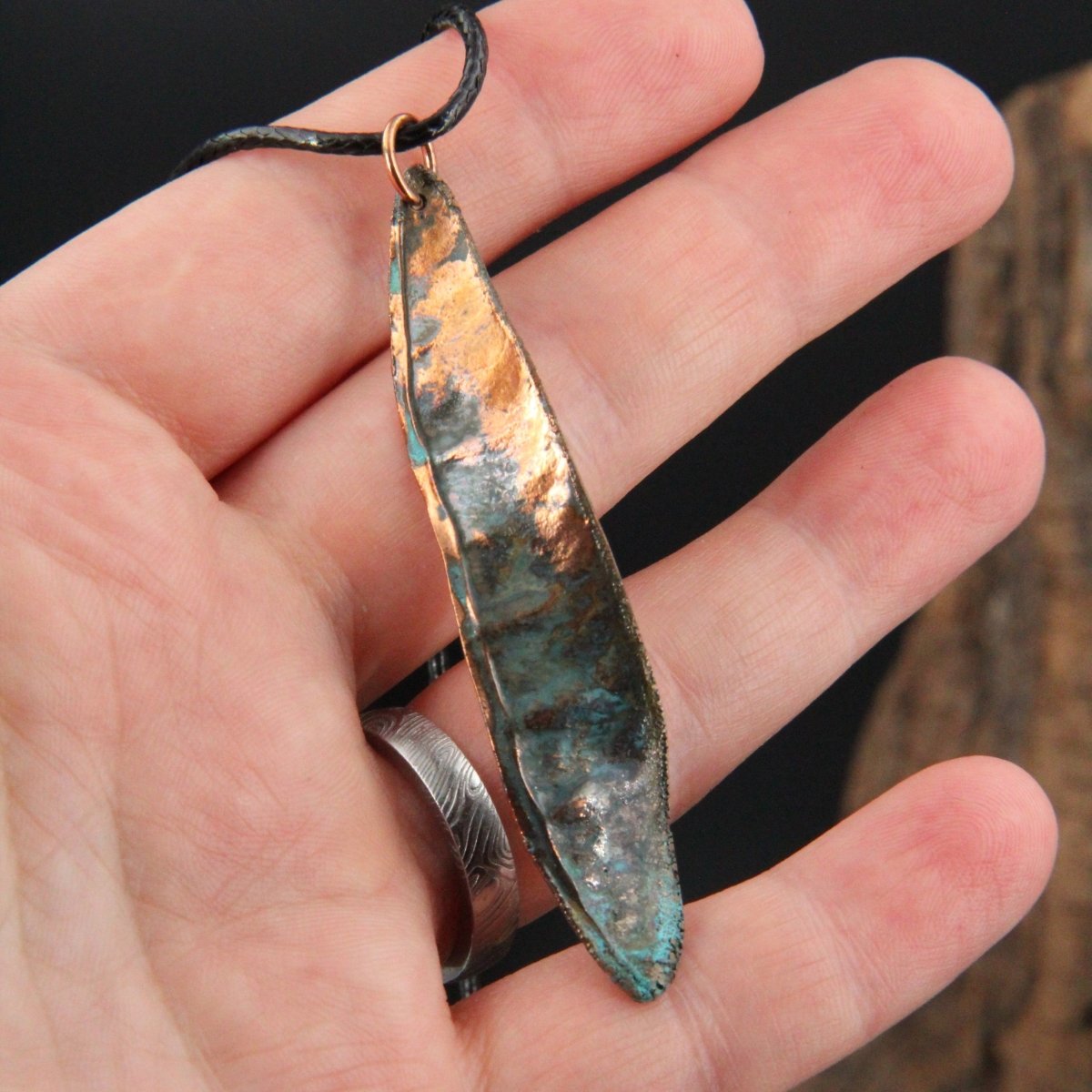 Real Plant Jewelry, Redbud Tree Seed Pod, Cercis canadensis, Copper Electroformed Pendant with Antique Patina, Gift for Nature Lover
